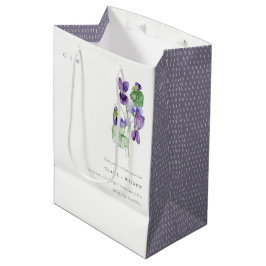 Hübsch Chic Monogram Violet Floral Bunch Hochzeit Mittlere Geschenktüte