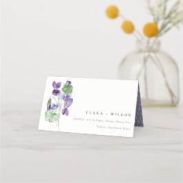 Hübsch Chic Monogram Violet Floral Bunch Hochzeit Platzkarte
