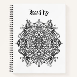 Hübsch Color Me Dragonfly Mandala Notebook Notizbuch