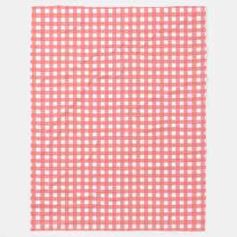 Hübsch Coral Classy Gingham Pattern Fleecedecke