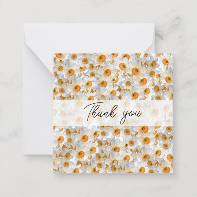 Hübsch Daffodil Vielen Dank Mitteilungskarte (Vorderseite)