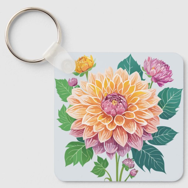 Hübsch Dahlia Schlüsselanhänger (Vorderseite)