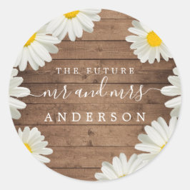 Hübsch Daisies Future Frau Rücksendeadresse Runder Aufkleber