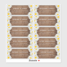 Hübsch Daisies Rustic Wood Guest Address Labels