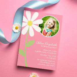 Hübsch Daisy Blume Foto Geburtstag Einladung