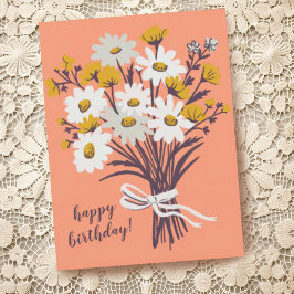 Hübsch Daisy Bouquet CUSTOM Happy Birthday Postkarte