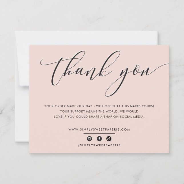 HÜBSCH DANK IHNEN elegante Business-Rosa Dankeskarte (Vorderseite)