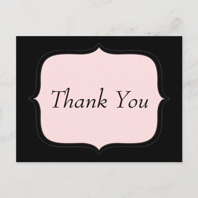 Hübsch danke Ihnen Pink und Black Postcard Postkarte (Vorderseite)