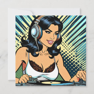 Hübsch Deejay Jamming Pop Art Feiertagskarte