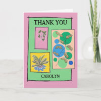 Hübsch Doodle Art 3 Pflanze, Ihre Worte, danke