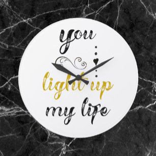 Hübsch, du zündest mein Leben an Große Wanduhr