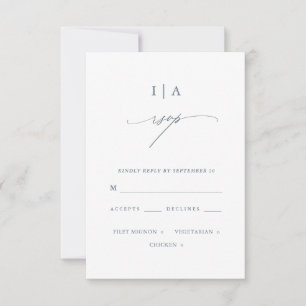 Hübsch Dusty Blue Monogram Wedding Rsvp