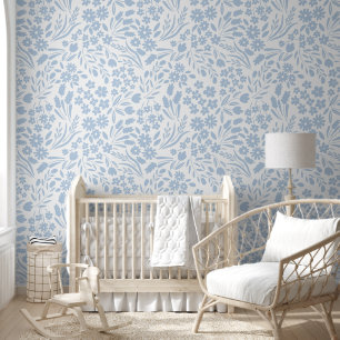 Hübsch Dusty Blue Wildblumen Kinderzimmer Kinderzi Tapete