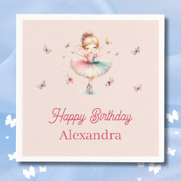 Hübsch Dusty Pink Ballerina Kindergeburtstag Party Serviette