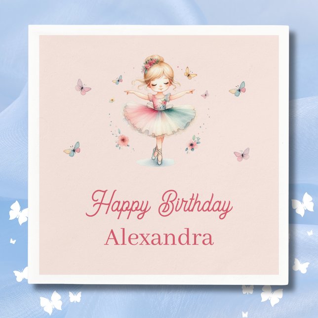 Hübsch Dusty Pink Ballerina Kindergeburtstag Party Serviette (Von Creator hochgeladen)