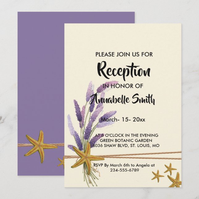 hübsch Einfache Empfang Einladung (Vorne/Hinten)