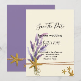 hübsch Einfache Seesterne Save the Date Einladung