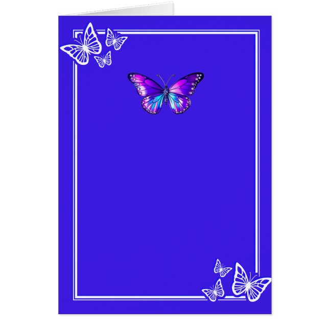 Hübsch Elec. Blue Butterfly Grußkarte (Vorne)