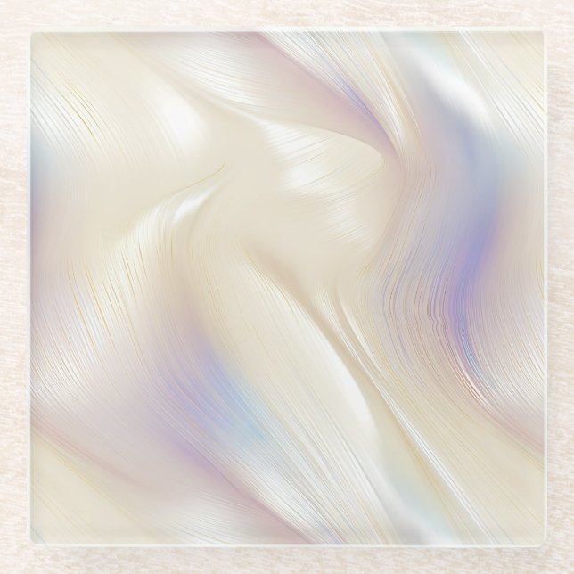 Hübsch Elegant Pearl Aqua Lila Rundgang Kunstgiess Glasuntersetzer (Vorderseite)