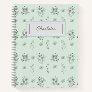 Hübsch Elegant Vintage Aquarell Blumenmuster Notizbuch