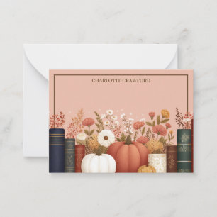 Hübsch Fall Floral Bookish Mitteilungskarte