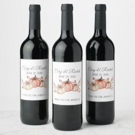 Hübsch Fall Pumpkin Bouquet Wedding Weinetikett