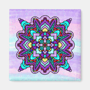 Hübsch farbenfroh Lila Mandala Mystical Magnet