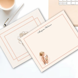 Hübsch Fashionista Name Personalisiert Flat Mitteilungskarte