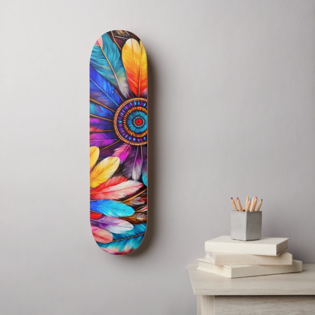 Hübsch Feathers Skateboard (Wandkunst)