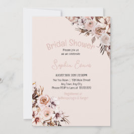 Hübsch Floral Boho Beige Brautparty Einladung