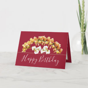 Hübsch Floral Bouquet Orchid Lily Blume Geburtstag Karte