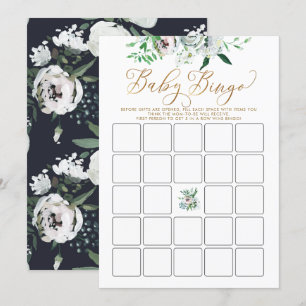 Hübsch Floral Gouache Boho Baby Dusche Bingo Spiel Einladung