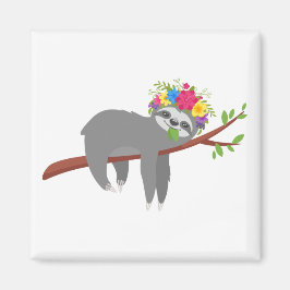 Hübsch Floral Sloth Magnet