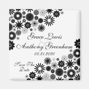 Hübsch Florals Black Save the Date Magnet