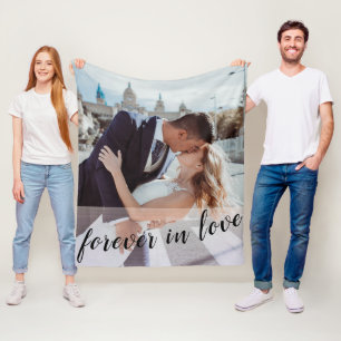 Hübsch Forever in der Liebe Valentinstag Schwarzes Fleecedecke