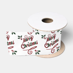 Hübsch frohe Weihnachts-Script Satin Ribbon Satinband