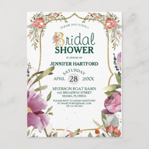 Hübsch Garden Blossom Brautparty Postkarte