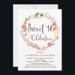 Hübsch Gartenkranz 16 . Geburtstag Einladung<br><div class="desc">Fun und whimsical Einladung perfekt für Frühling und Garten Partys. Es enthielt Kalligraphieskripte und Illustrationen verschiedener Blume.</div>