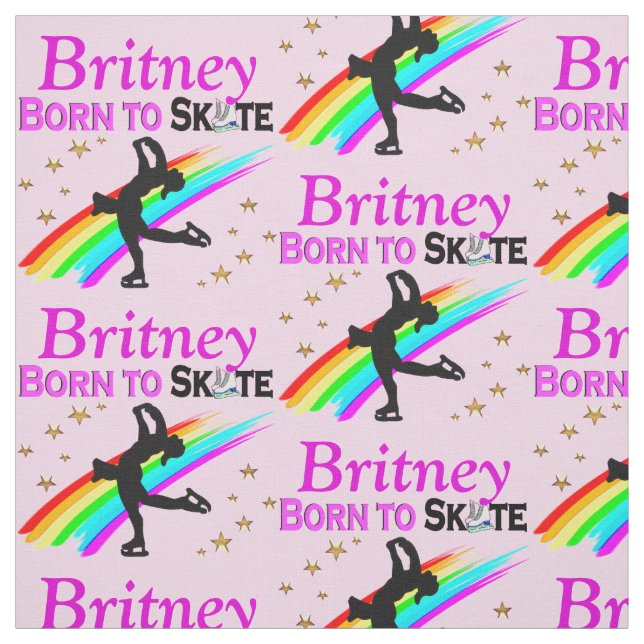 HÜBSCH GEBOREN ZU SKATE PERSONALISIERT FABRIC STOFF (Muster)