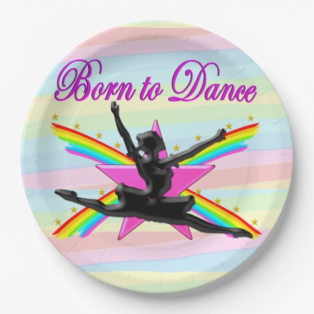 HÜBSCH GEBOREN ZU TANZEN BALLERINA PAPIERE TELLER (Vorderseite)