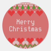 Hübsch geknetetes Garn Print X-Mas Strick Muster R