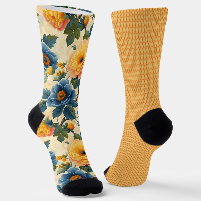 Hübsch-gelb-orangefarbene Muster unübertroffen Socken (Gewinkelt)