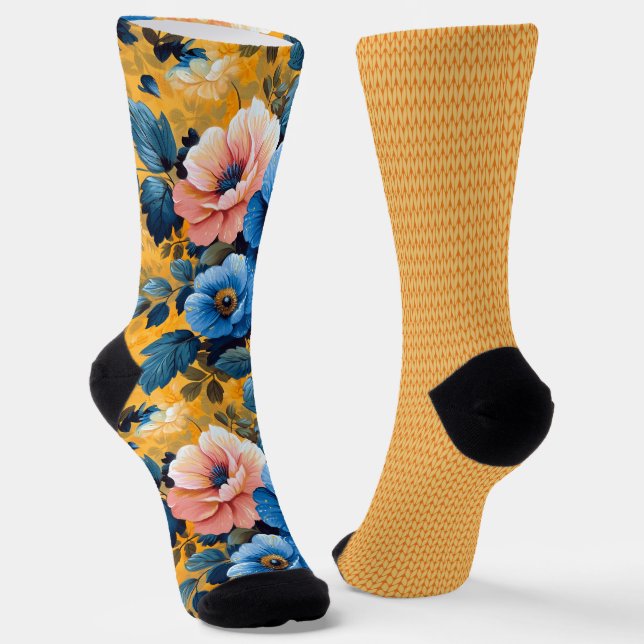 Hübsch-gelb-orangefarbene Muster unübertroffen Socken (Gewinkelt)