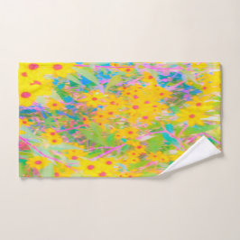 Hübsch-Gelb-Rot-Blume mit Türkis Handtuch