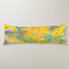 Hübsch-Gelb-Rot-Blume mit Türkis Seitenschläferkissen