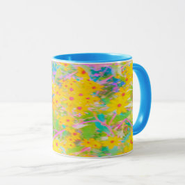 Hübsch-Gelb-Rot-Blume mit Türkis Tasse