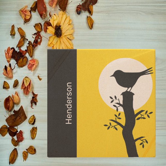 Hübsch-Gelb- und Schwarzzenvogel Steinuntersetzer (Von Creator hochgeladen)