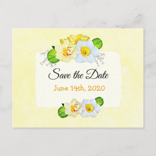 Hübsch Gelbe Daffodische Blume Save the Date Postkarte
