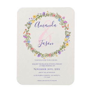 Hübsch-Gelbe Lila Wildblumen-Kränzereien Magnet