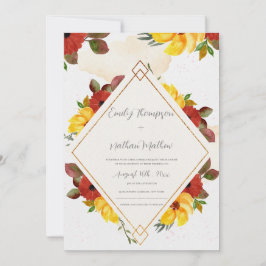 Hübsch-gelbe Rot-Rustikale Blumenhochzeit